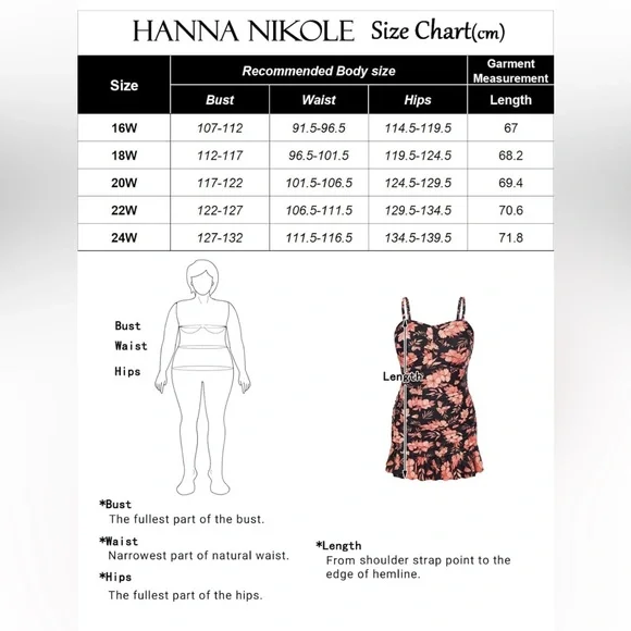 HANNAH NIKOLE womens plus size 16W modest long tankini swim top NWT - Picture 13 of 13